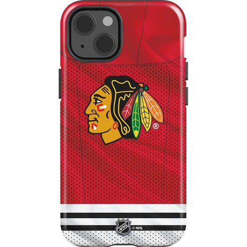 NHL Blackhawks Red Stripes iPhone 15 Impact Case