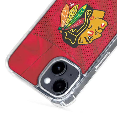 NHL Blackhawks Red Stripes iPhone 15 Plus MagSafe Case