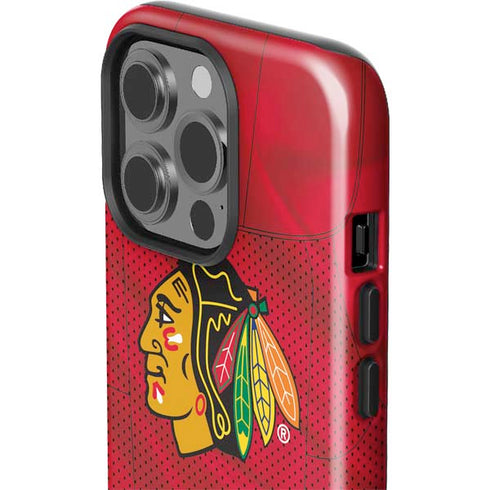 NHL Blackhawks Red Stripes iPhone 14 Pro Impact Case