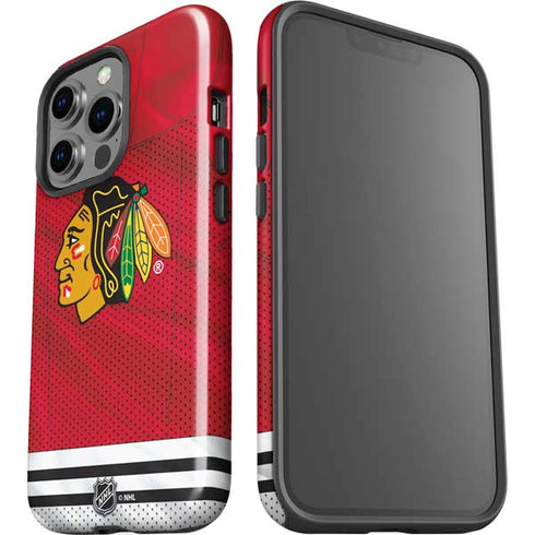 NHL Blackhawks Red Stripes iPhone 14 Pro Impact Case