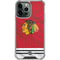 NHL Blackhawks Red Stripes iPhone 15 Pro Max Clear Case