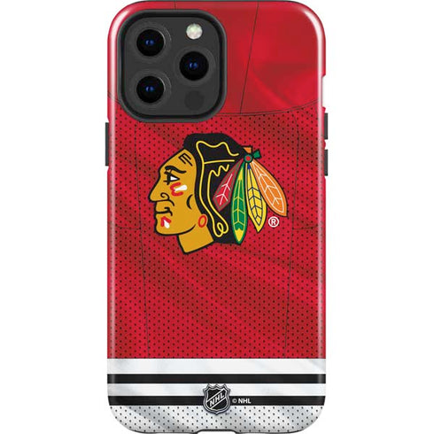 NHL Blackhawks Red Stripes iPhone 15 Pro Max Impact Case