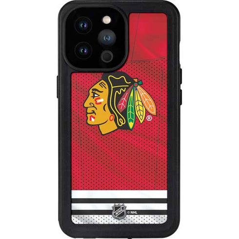 NHL Blackhawks Red Stripes iPhone 14 Pro Max Waterproof Case