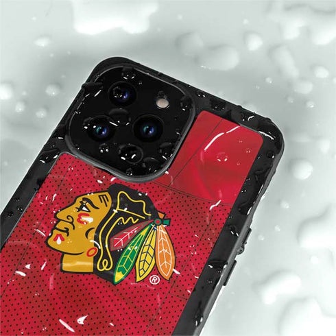 NHL Blackhawks Red Stripes iPhone 14 Pro Max Waterproof Case