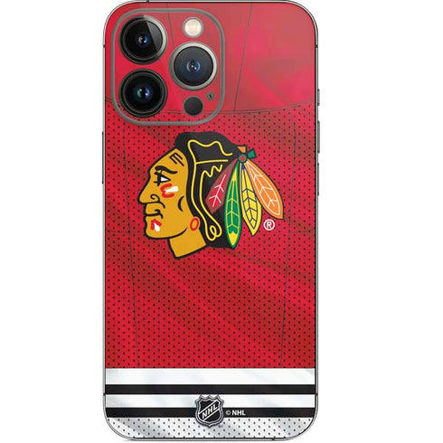 NHL Blackhawks Red Stripes iPhone 14 Pro Skin