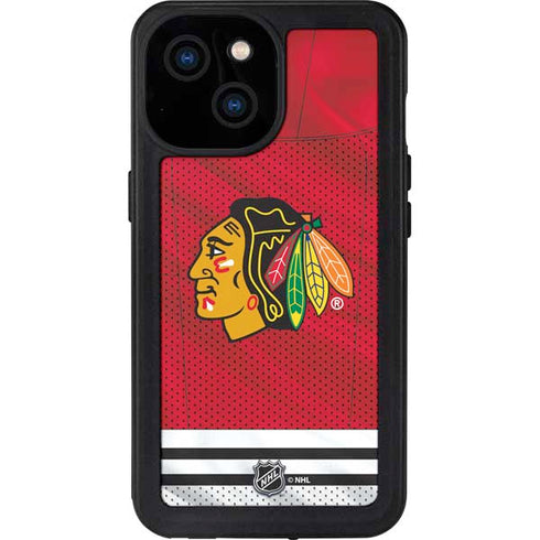 NHL Blackhawks Red Stripes iPhone 15 Waterproof Case