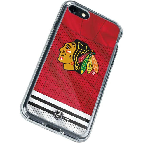 NHL Blackhawks Red Stripes iPhone SE (2nd & 3rd Gen) Clear Case