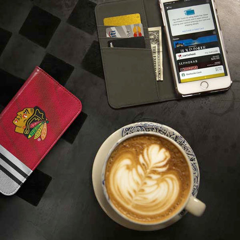 NHL Blackhawks Red Stripes iPhone SE (2nd & 3rd Gen) Folio Case