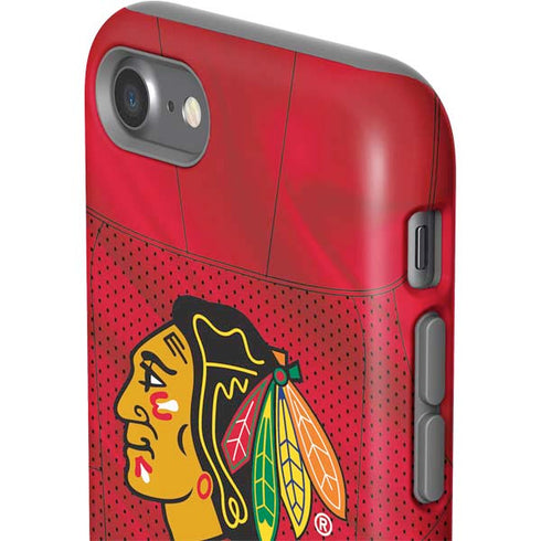 NHL Blackhawks Red Stripes iPhone SE (2nd & 3rd Gen) Pro Case