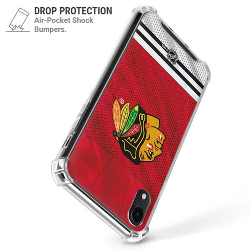 NHL Blackhawks Red Stripes iPhone XR Clear Case