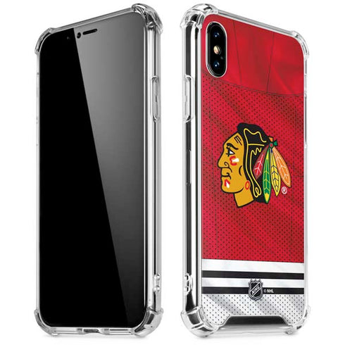 NHL Blackhawks Red Stripes iPhone XS Max Clear Case