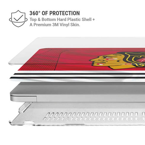 NHL Blackhawks Red Stripes MacBook Air 15in (2023-2025) Case plus Skin