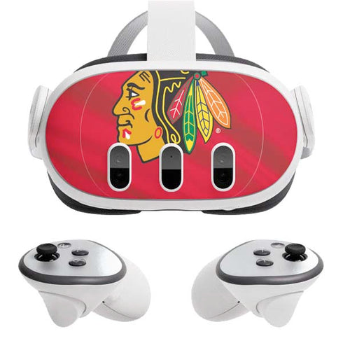 NHL Blackhawks Red Stripes Meta Quest 3 Skin