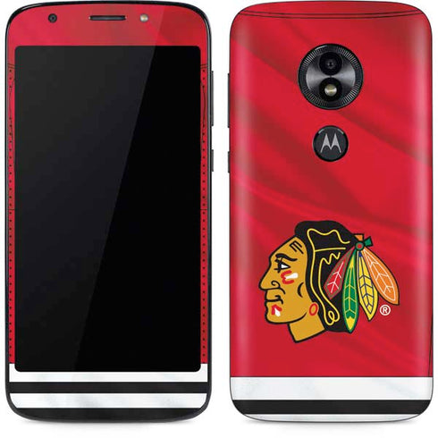 NHL Blackhawks Red Stripes Moto E5 Play Skin