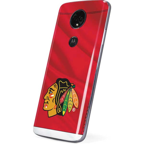 NHL Blackhawks Red Stripes Moto E5 Plus Skin