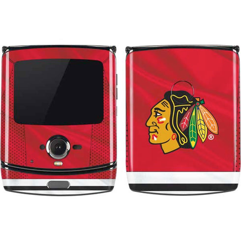 NHL Blackhawks Red Stripes Motorola RAZR Skin