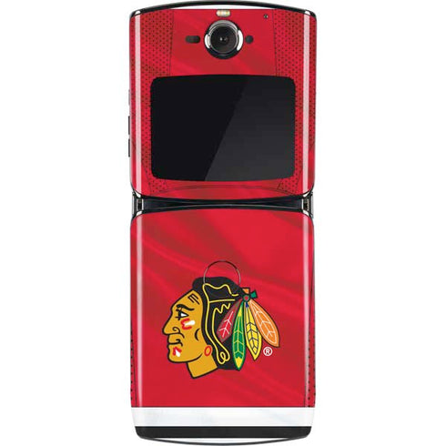 NHL Blackhawks Red Stripes Motorola RAZR Skin