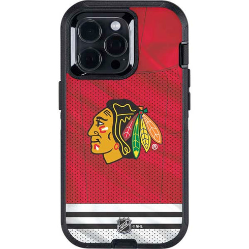 NHL Blackhawks Red Stripes Otterbox Defender iPhone Skin