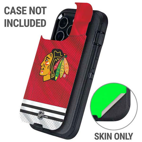 NHL Blackhawks Red Stripes Otterbox Defender iPhone Skin