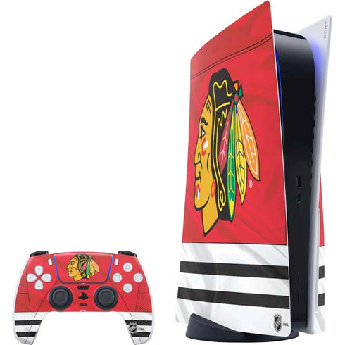 NHL Blackhawks Red Stripes PS5 Bundle Skin