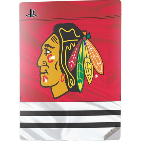 NHL Blackhawks Red Stripes PS5 Digital Edition Console Skin