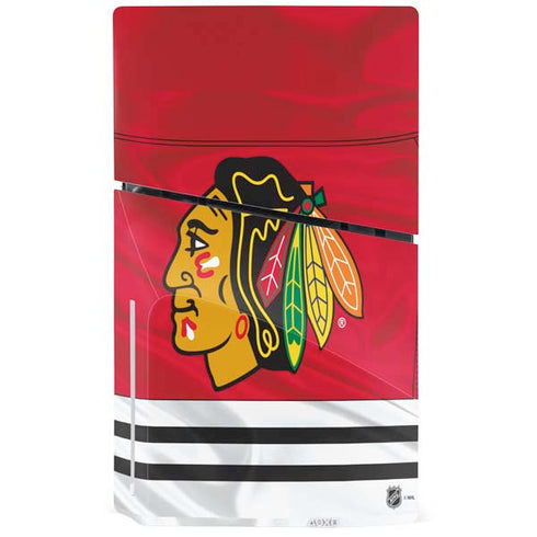 NHL Blackhawks Red Stripes PS5 Slim Disk Console Skin