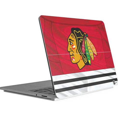 NHL Blackhawks Red Stripes Surface Laptop Studio Skin