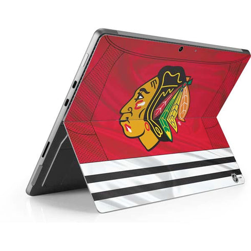NHL Blackhawks Red Stripes Surface Pro 9 Skin