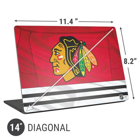 NHL Blackhawks Red Stripes Universal Laptop 14in (11.4 x 8.2in) Skin