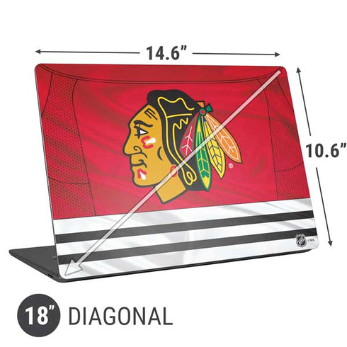 NHL Blackhawks Red Stripes Universal Laptop 18in (14.6 x 10.6in) Skin