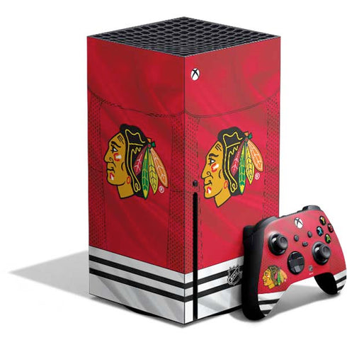 NHL Blackhawks Red Stripes Xbox Series X Bundle Skin