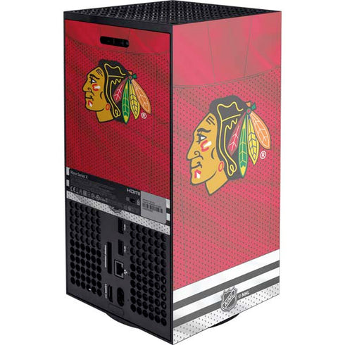 NHL Blackhawks Red Stripes Xbox Series X Console Skin