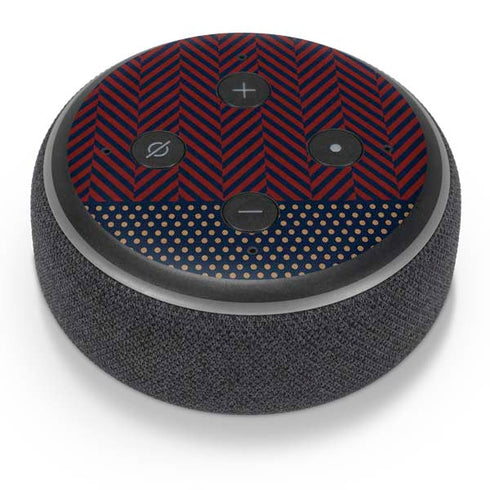 Blocked Polka Dot Chevron Amazon Echo Dot Skin