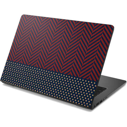 Blocked Polka Dot Chevron Dell Chromebook Skin