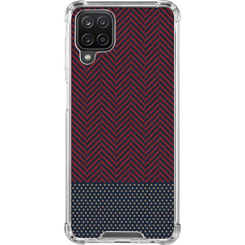 Blocked Polka Dot Chevron Galaxy A12 Clear Case