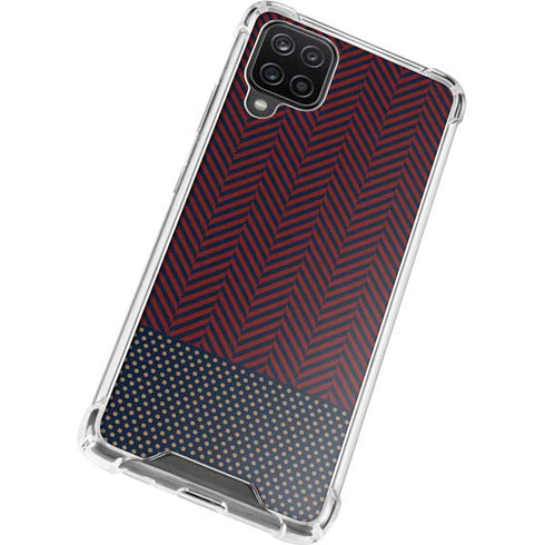 Blocked Polka Dot Chevron Galaxy A12 Clear Case