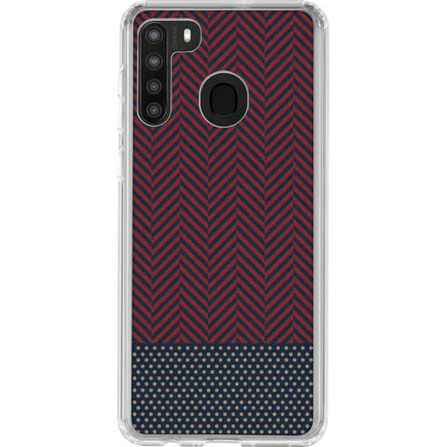 Blocked Polka Dot Chevron Galaxy A21 Clear Case