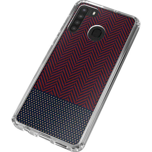Blocked Polka Dot Chevron Galaxy A21 Clear Case