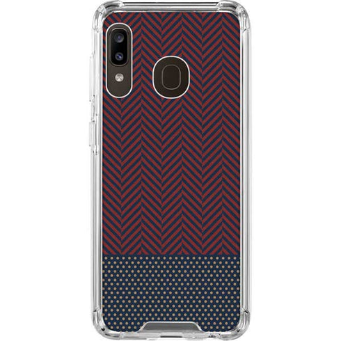 Blocked Polka Dot Chevron Galaxy A30 Clear Case