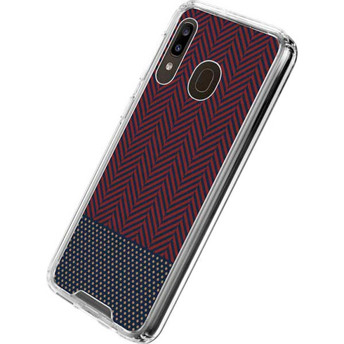 Blocked Polka Dot Chevron Galaxy A30 Clear Case