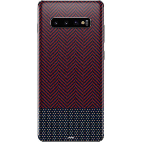 Blocked Polka Dot Chevron Galaxy S10 Plus Skin