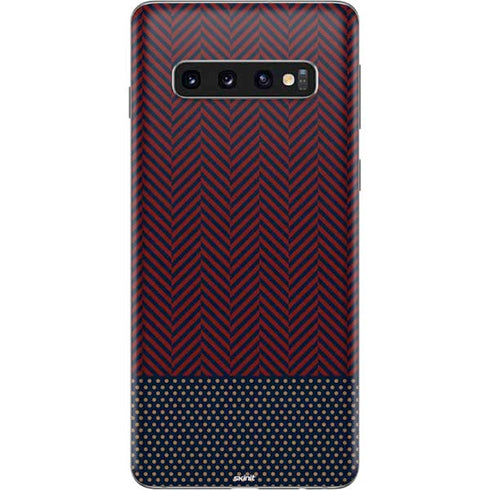Blocked Polka Dot Chevron Galaxy S10 Skin