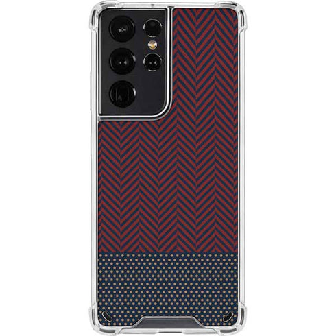 Blocked Polka Dot Chevron Galaxy S21 Ultra 5G Clear Case