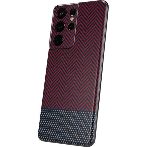 Blocked Polka Dot Chevron Galaxy S21 Ultra 5G Skin