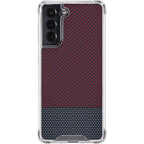 Blocked Polka Dot Chevron Galaxy S22 Clear Case