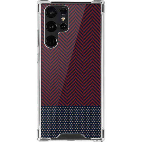 Blocked Polka Dot Chevron Galaxy S22 Ultra Clear Case