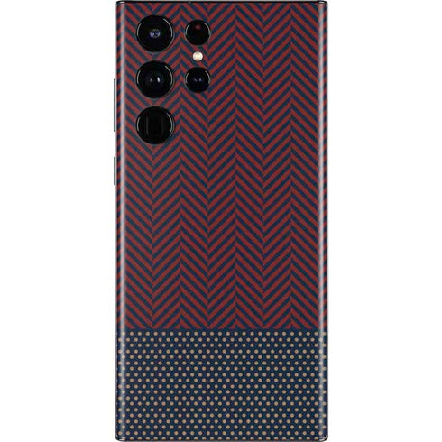 Blocked Polka Dot Chevron Galaxy S22 Ultra Skin