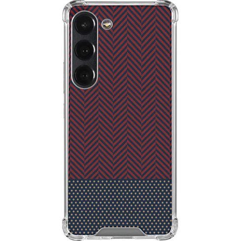 Blocked Polka Dot Chevron Galaxy S23 Clear Case