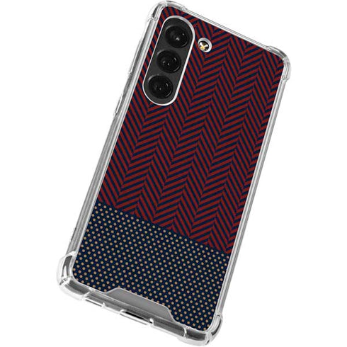 Blocked Polka Dot Chevron Galaxy S23 Clear Case