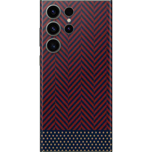 Blocked Polka Dot Chevron Galaxy S23 Ultra Skin